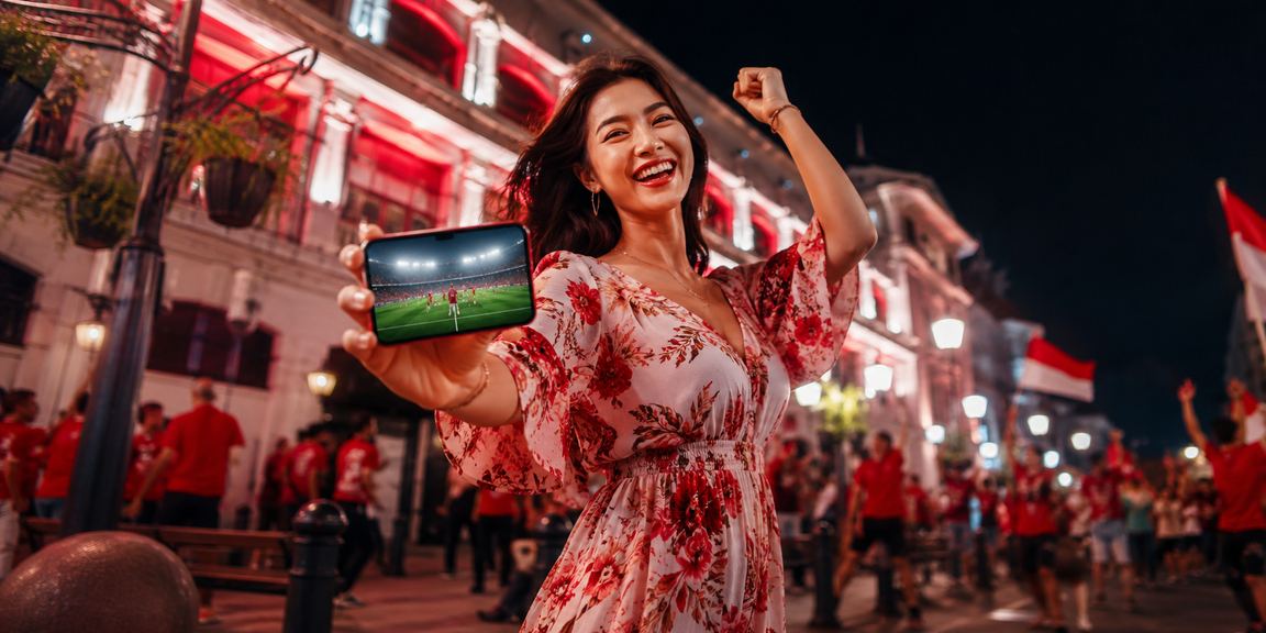 Pengguna mengakses platform casino mobile dengan aman di festival hiburan